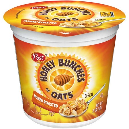 Post Post Honey Bunches Of Oats Honey Roasted Cereal 2 oz. Bowl, PK60 28056